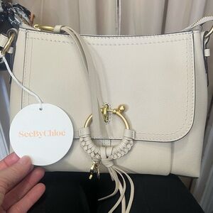 NWT SEE by Chloe leather bag. Cement beige. Can be worn Shoulder or crossbody.